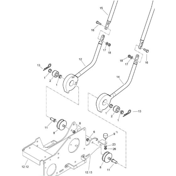 Steering Handle Assembly for Bomag BVP18/45 Forward Compactor