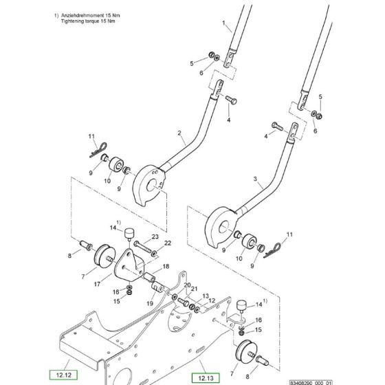 Steering Handle Assembly for Bomag BVP18/45D Forward Compactor