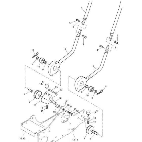 Steering Handle Assembly for Bomag BVP18/45D Forward Compactor