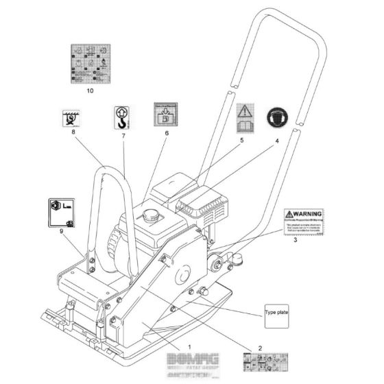 Decals Assembly for Bomag BVP10/36 Forward Compactor