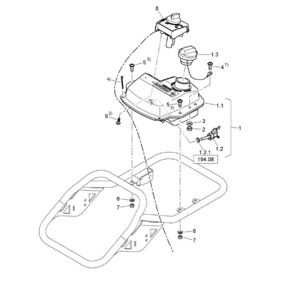 Fuel Tank (101541241129-101541241599) Assembly for Bomag BVT65 Rammer