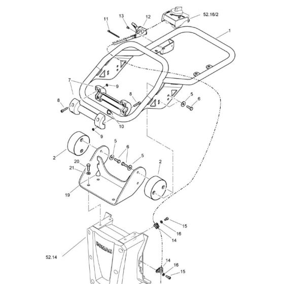 Steering Handle (101541241703-101541249999) Assembly for Bomag BVT65 Rammer