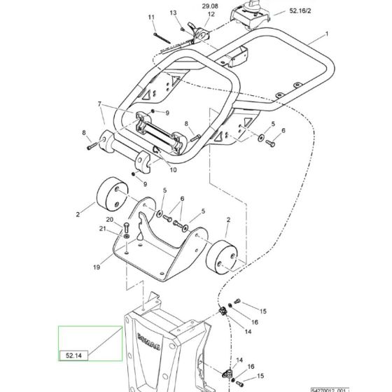 Steering Handle (101541241001-101541241128) Assembly for Bomag BVT65 Rammer