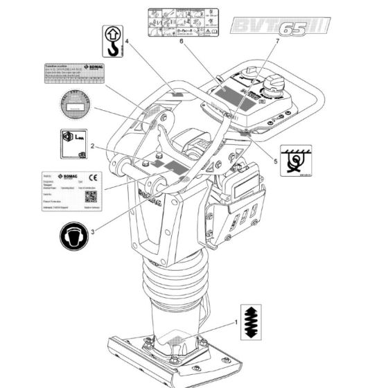 Decals Assembly for Bomag BVT65 Rammer