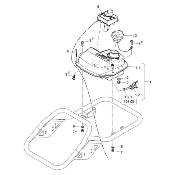 Fuel Tank (S/N 101541231236-101541239999) Assembly for Bomag BVT65 Rammer