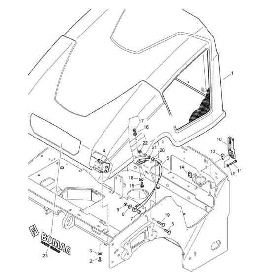 Engine Hood Assembly for Bomag BW 120 AD-5 CC Roller