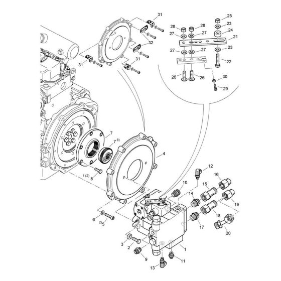 Pump Mounting Assembly for Bomag BW 120 AD-5 CC Roller