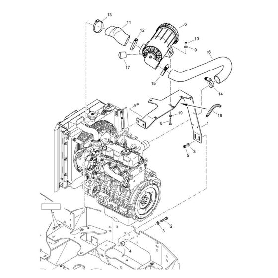 Air Filter Assembly for Bomag BW 120 AD-5 CC Roller