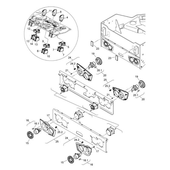 Lighting Assembly for Bomag BW 120 AD-5 CC Roller