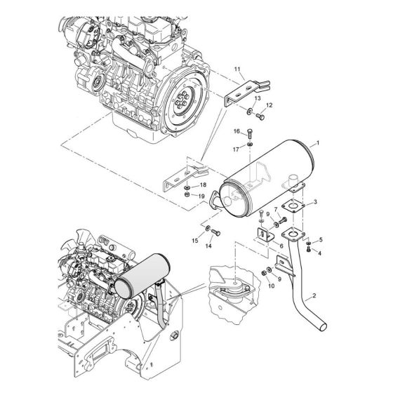 Exhaust System Assembly for Bomag BW 120 AD-5 CC Roller