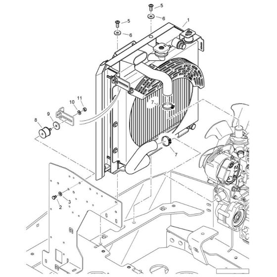 Radiator Assembly for Bomag BW 120 AD-5 CC Roller