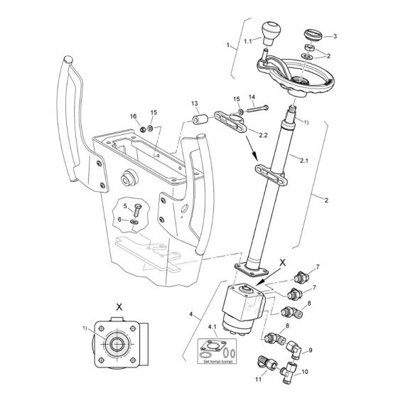 Steering Assembly for Bomag BW 120 ADe-5 Roller