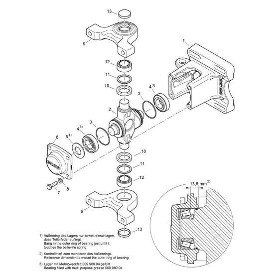 Oscillating Articulated Joint Assembly for Bomag BW 120 ADe-5 Roller