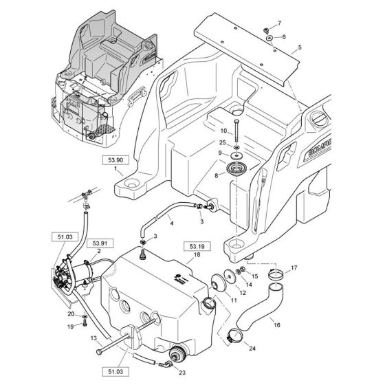 Water Sprinkler System Assembly for Bomag BW 120 ADe-5 Roller