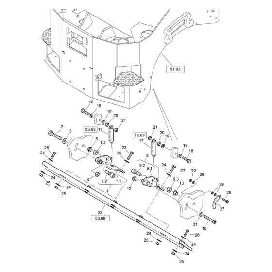 Scraper Assembly -2 for Bomag BW 120 ADe-5 Roller