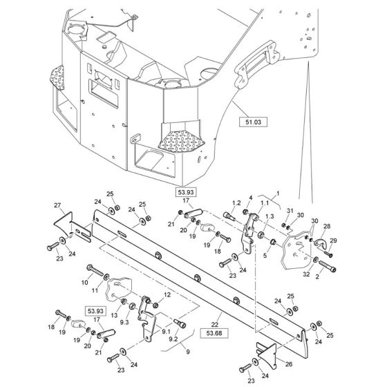 Scraper Assembly -3 for Bomag BW 120 ADe-5 Roller