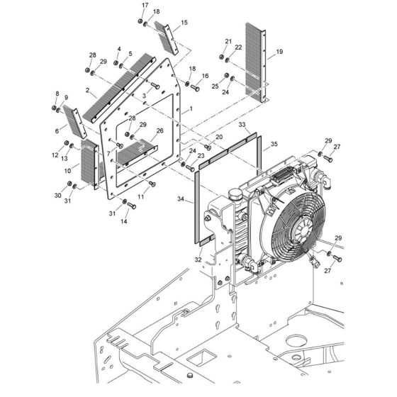 Radiator Assembly -1 for Bomag BW 120 ADe-5 Roller