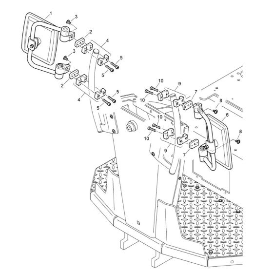 Outside Mirror Assembly for Bomag BW 120 ADe-5 Roller