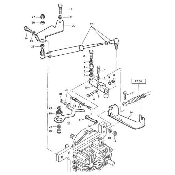 Actuation (S/N 101620200247 to 101620200381) Assembly -2 for Bomag BW 71 E (101620200101 to 101620201000) Roller