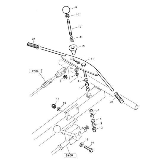 Actuation (S/N 101620200382 to 101620200441) Assembly for Bomag BW 71 E (101620200101 to 101620201000) Roller