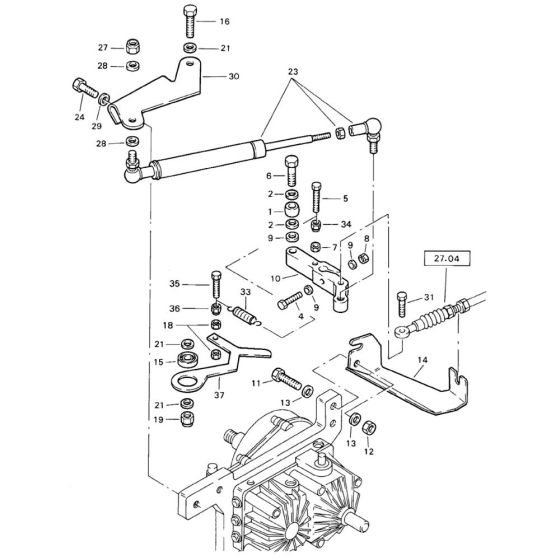 Actuation (S/N 101620200382 to 101620200441) Assembly -2 for Bomag BW 71 E (101620200101 to 101620201000) Roller