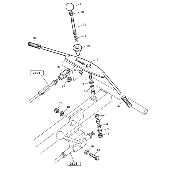 Actuation (S/N 101620200442 to 101620200521) Assembly for Bomag BW 71 E (101620200101 to 101620201000) Roller