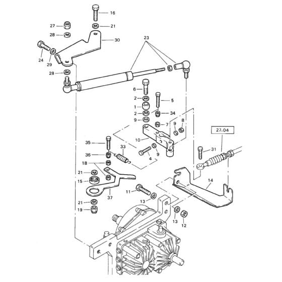 Actuation (S/N 101620200442 to 101620200521) Assembly -2 for Bomag BW 71 E (101620200101 to 101620201000) Roller