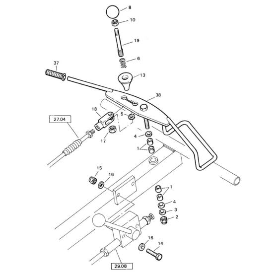 Actuation (S/N 101620200522 to 101620200681) Assembly for Bomag BW 71 E (101620200101 to 101620201000) Roller