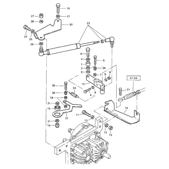 Actuation (S/N 101620200522 to 101620200681) Assembly -2 for Bomag BW 71 E (101620200101 to 101620201000) Roller