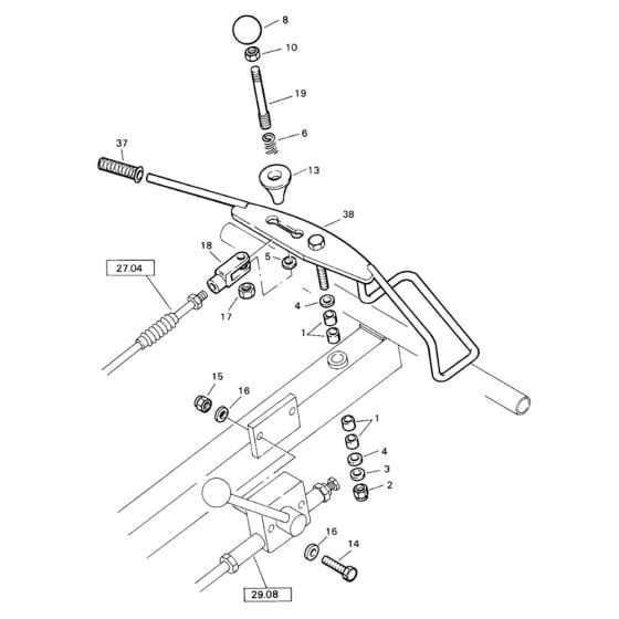 Actuation (S/N 101620200682 to 101620200761) Assembly for Bomag BW 71 E (101620200101 to 101620201000) Roller