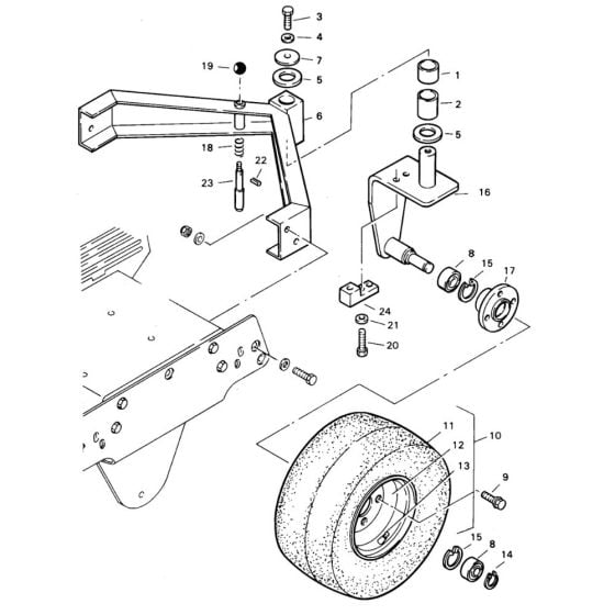 Supporting Wheel (S/N 101620200101 to 101620200340) Assembly for Bomag BW 71 E (101620200101 to 101620201000) Roller