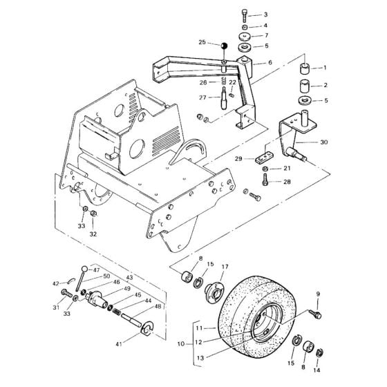 Supporting Wheel (S/N 101620200522 to 101620200781) Assembly for Bomag BW 71 E (101620200101 to 101620201000) Roller