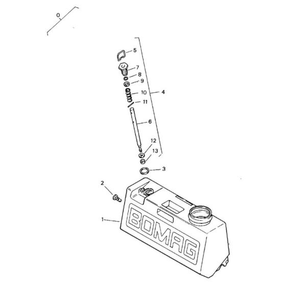 Water Tank Assembly for Bomag BW 71 E (101620201001 to 101620201120) Roller