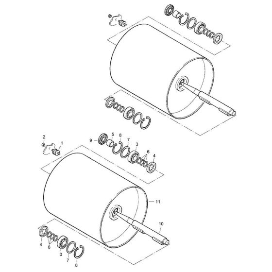 Vibratotry Roller Drum Assembly for Bomag BW 71 E (101620201001 to 101620201120) Roller