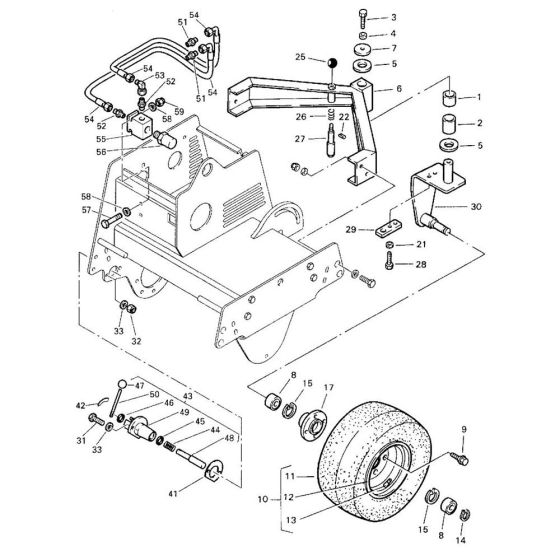 Supporting Wheel Assembly for Bomag BW 71 E (101620201001 to 101620201120) Roller