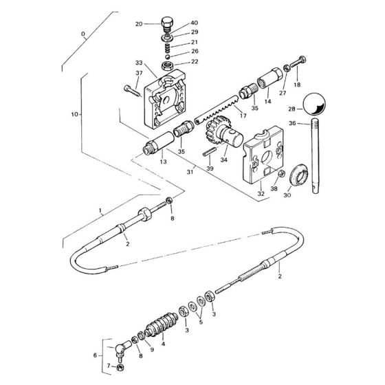 Throttle Cable Actuation Assembly for Bomag BW 71 E (101620201001 to 101620201120) Roller