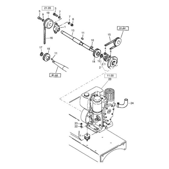 Engine Mount, Engine Unit Assembly for Bomag BW 71 E (101620201121 to 101620201145) Roller