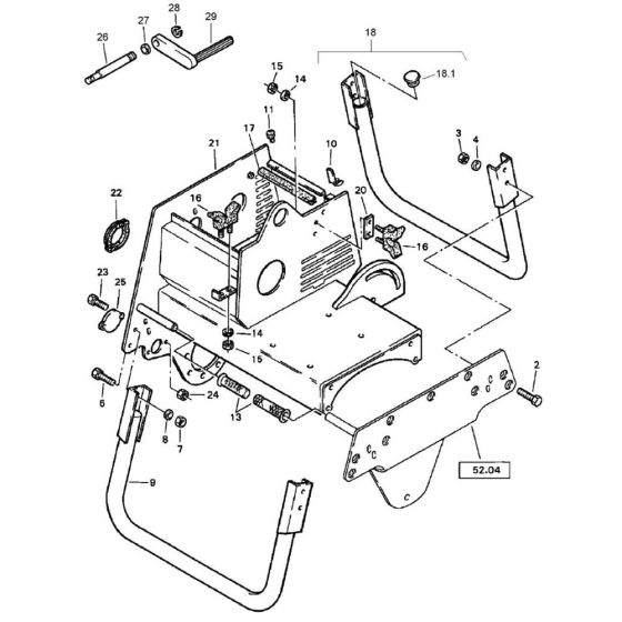 Frame Assembly for Bomag BW 71 E (101620201121 to 101620201145) Roller