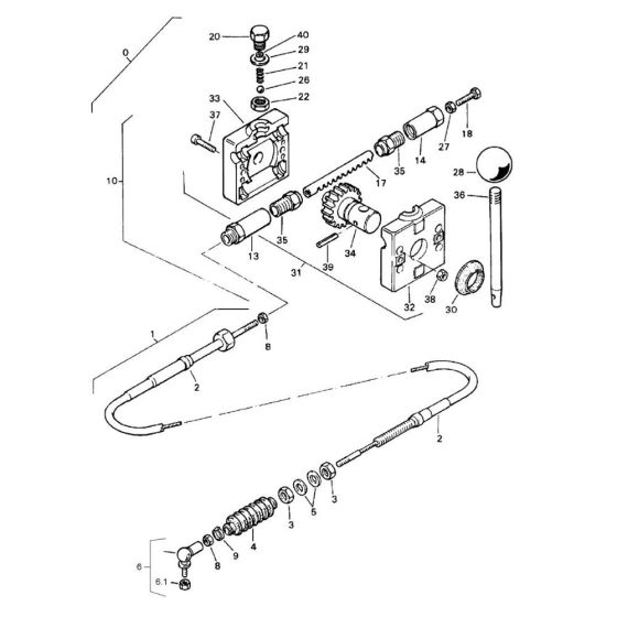 Throttle Cable Actuation Assembly for Bomag BW 71 E (101620201121 to 101620201145) Roller