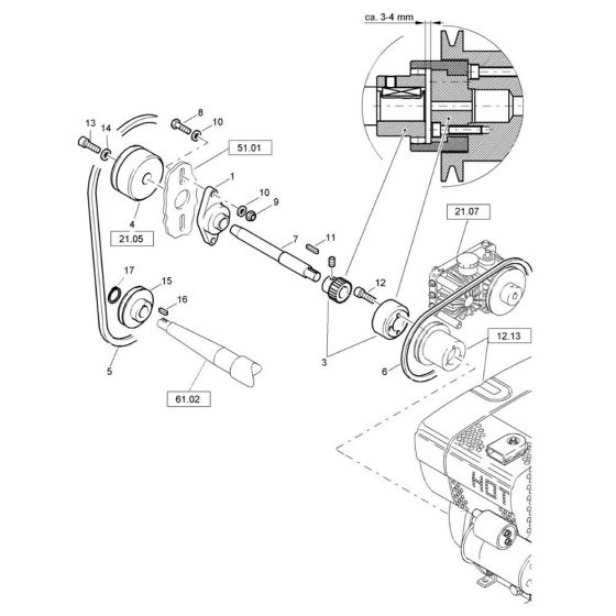 Power Transmission (S/N 101620241001 to 101620241058) Assembly for Bomag BW 71 EHB-2 (101620241001 to 101620241245) Roller