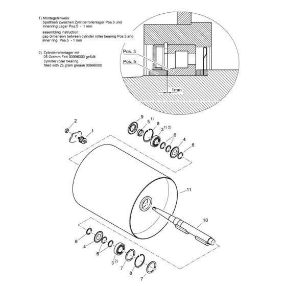 Vibratory Roller Drum Assembly for Bomag BW 71 EHB-2 (101620241001 to 101620241245) Roller