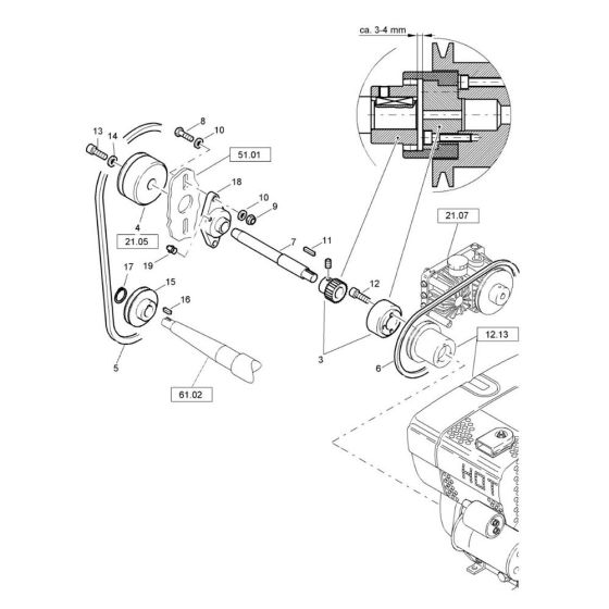 Power Transmission (S/N 101620241059 to 101620249999) Assembly for Bomag BW 71 EHB-2 (101620241001 to 101620241245) Roller