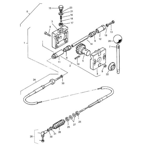 Throttle Actuation Cable Assembly for Bomag BW 71 EHB-2 (101620261001 to 101620261101)   Roller