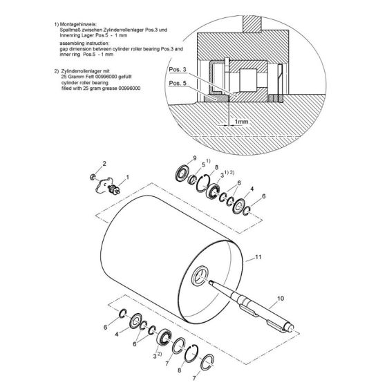 Vibratory Roller Drum Assembly for Bomag BW 71 EHB-2 (101620261001 to 101620261101)   Roller