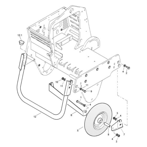 Supporting Wheel Assembly for Bomag BW 71 EHB-2 (101620261001 to 101620261101)   Roller