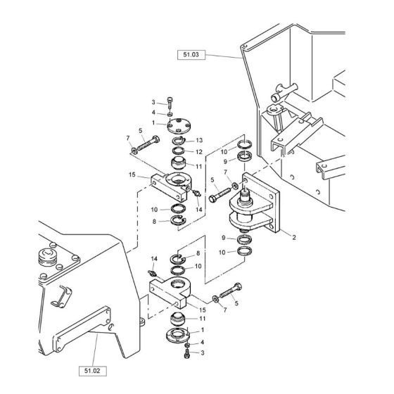 Articulated Joint Assembly for Bomag BW 75 AD-2 (101480321065 to 101480321127) Roller