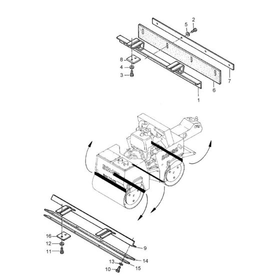 Scraper Assembly for Bomag BW 75 AD-2 (101480321065 to 101480321127) Roller