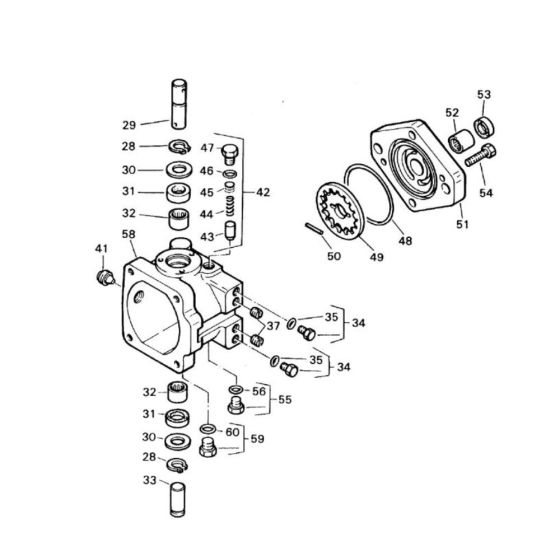 Travel System Hydraulic Pump Assembly -1 for Bomag BW 75 AD-2 (101480321065 to 101480321127) Roller