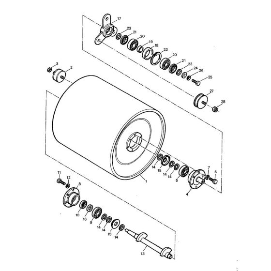 Vibrating Roller Drum Assembly for Bomag BW 75 E (101140010101 to 101140011078) Roller