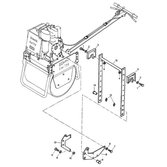 Transport Device Assembly for Bomag BW 75 E (101140010101 to 101140011078) Roller